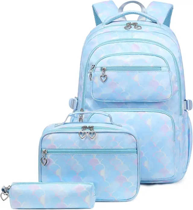 Mochila escolar + lonchera + cartuchera