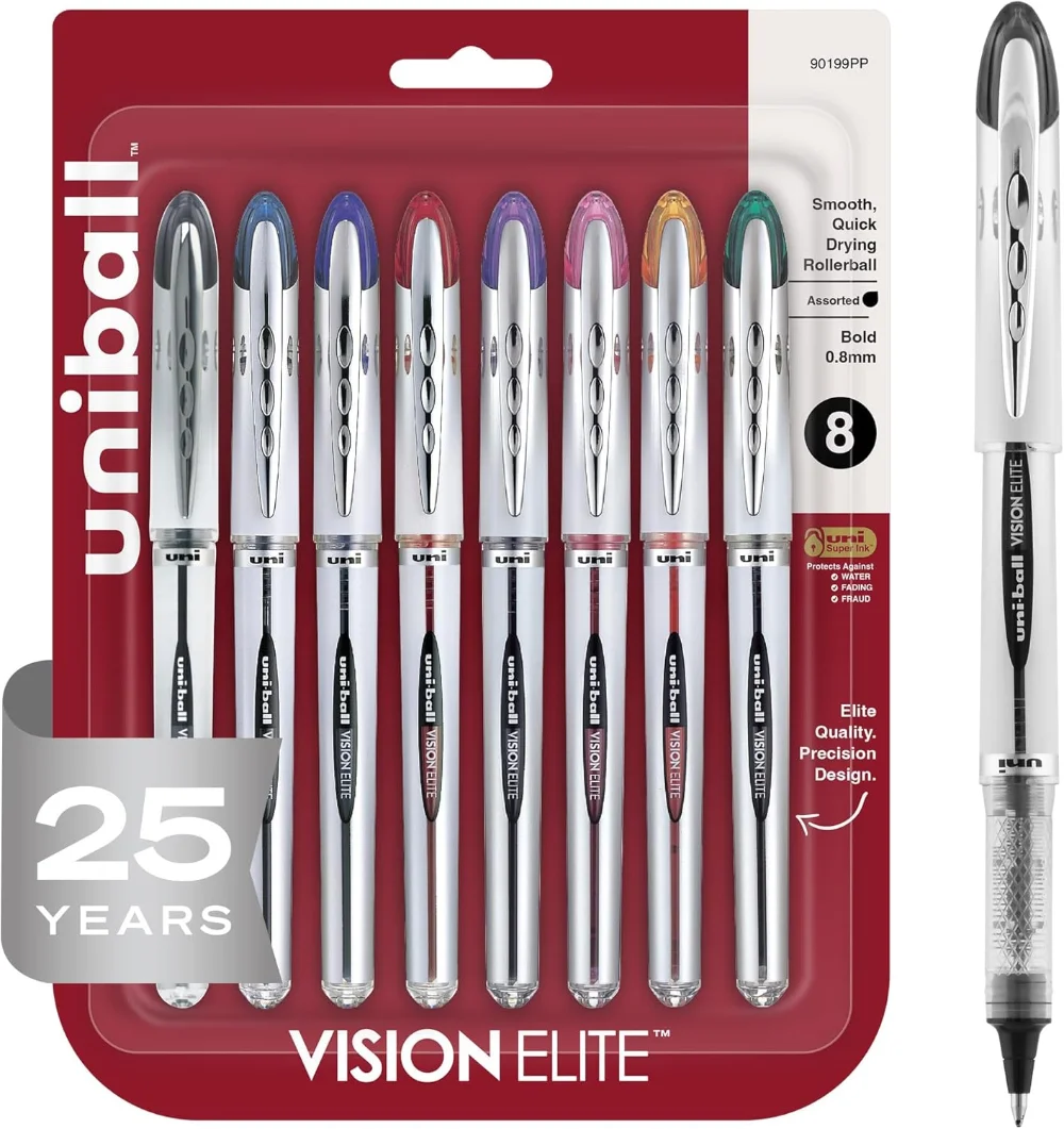 Bolígrafos Uni-ball Vision Elite x8 colores
