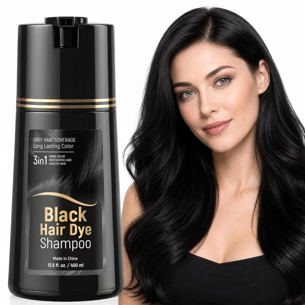 Champú con tinte negro 3 en 1 cubre canas 400 ml