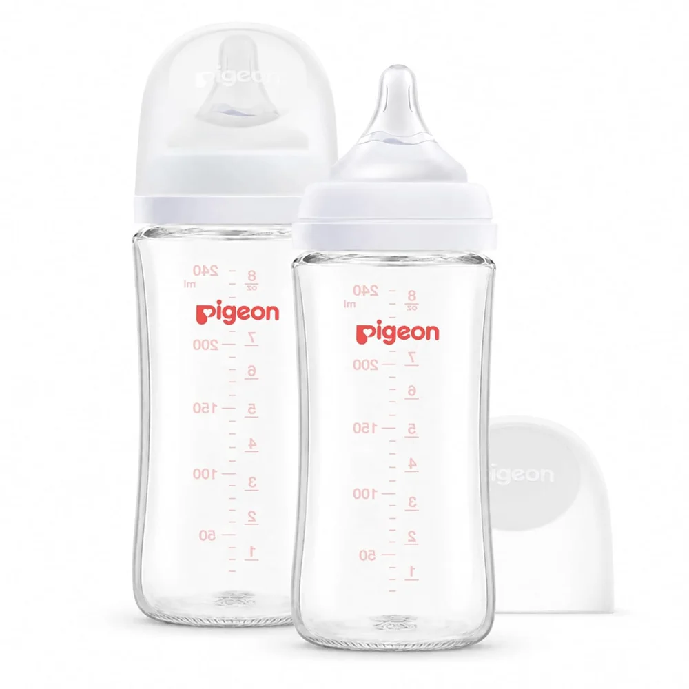 Biberones de vidrio Pigeon x2 · 240 ml