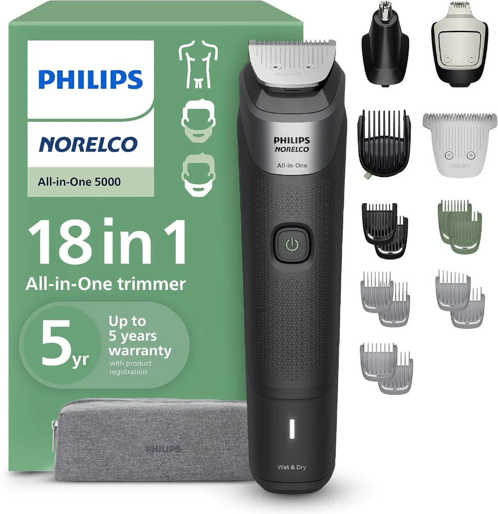 Recortadora Philips Norelco Multigroom 5000 todo en uno 18 en 1